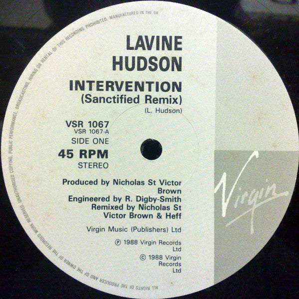 Lavine Hudson : Intervention (Sanctified Remix) (12")