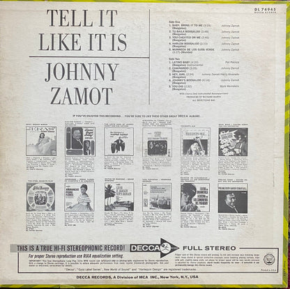 Johnny Zamot : Tell It Like It Is (LP, Album, Promo)