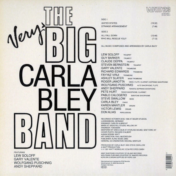 Carla Bley : The Very Big Carla Bley Band (LP, Album)