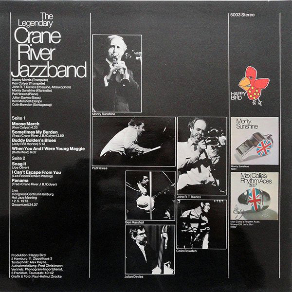 The Crane River Jazz Band : The Legendary Crane River Jazzband (LP, Album)