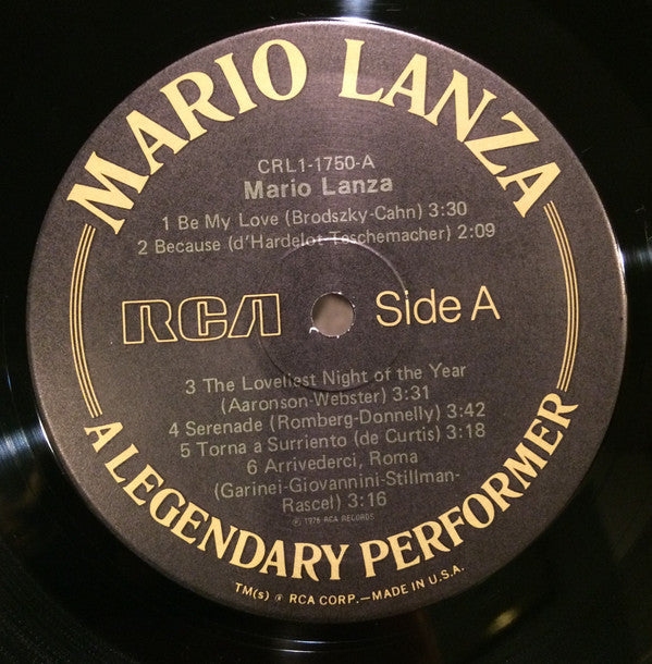 Mario Lanza : A Legendary Performer (LP, Comp)