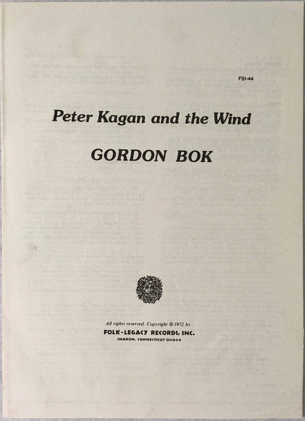 Gordon Bok : Peter Kagan And The Wind (LP, RE)