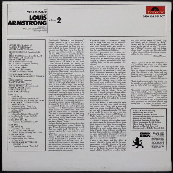 Various : The Melody Maker Tribute To Louis Armstrong Volume 2 (LP, Album)