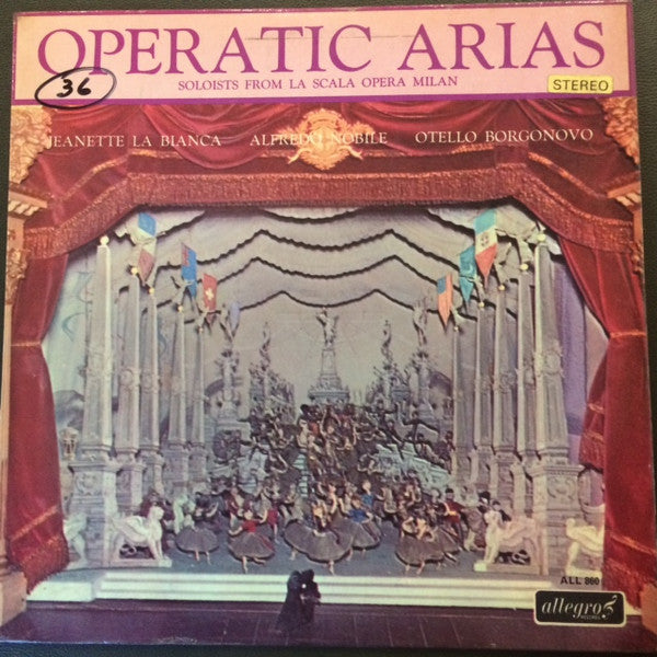 Jeanette La Bianca, Alfredo Nobile, Otello Borgonovo : Operatic Arias (LP, Album)