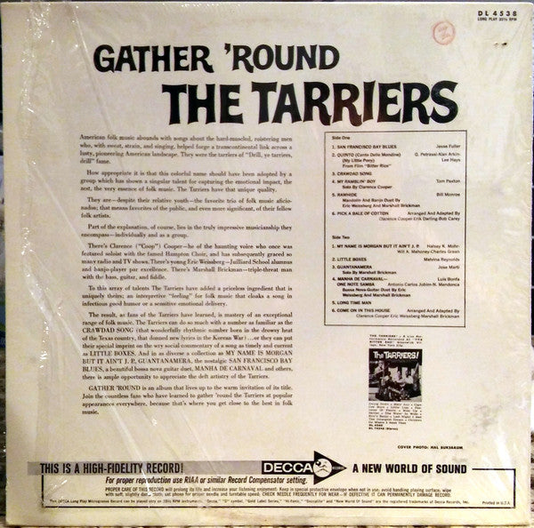 The Tarriers : Gather 'Round The Tarriers (LP, Album, Mono)