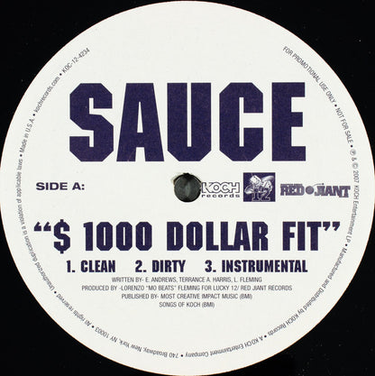 Sauce (2) : $ 1000 Dollar Fit / Pop & Roll  (12", Promo)