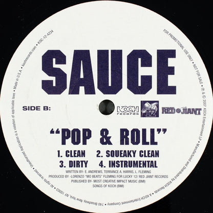 Sauce (2) : $ 1000 Dollar Fit / Pop & Roll  (12", Promo)