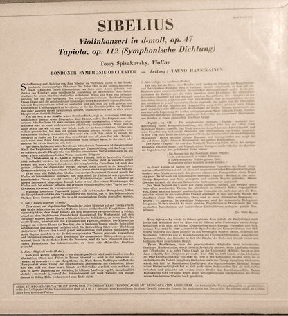 Jean Sibelius : Violin Concerto In D Minor (LP)