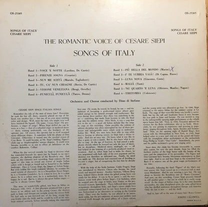 Cesare Siepi : The Romantic Voice - Songs Of Italy (LP)