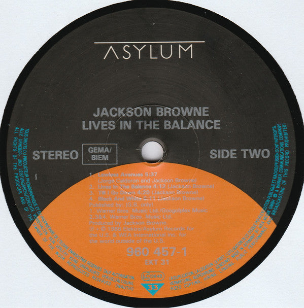 Jackson Browne : Lives In The Balance (LP, Album)