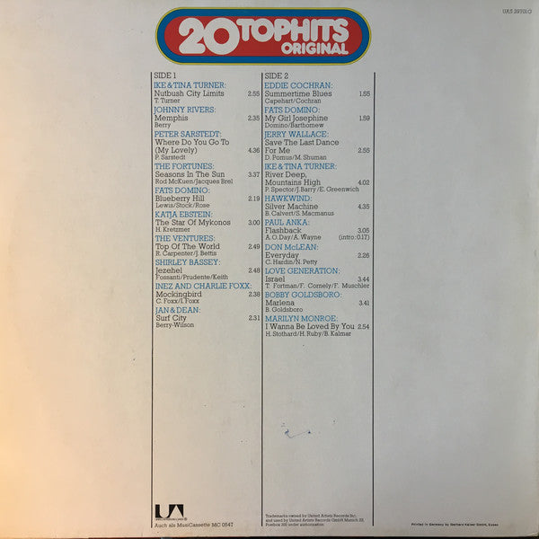 Various : 20 Original Tophits (LP, Comp)