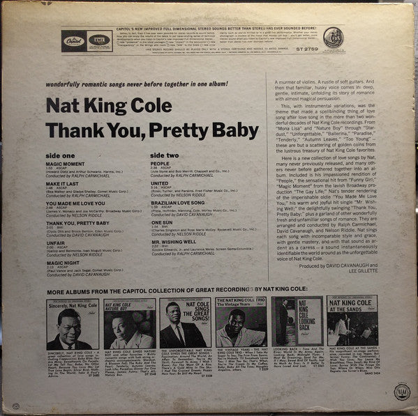 Nat King Cole : Thank You, Pretty Baby (LP, Album)