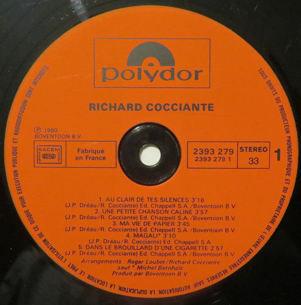 Riccardo Cocciante : Richard Cocciante (LP, Album, Gat)