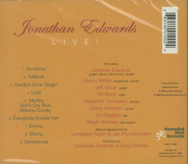 Jonathan Edwards (2) : Live! (CD, RE)