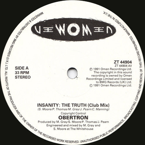 Obertron : Insanity: The Truth (12")