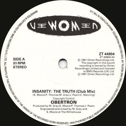 Obertron : Insanity: The Truth (12")