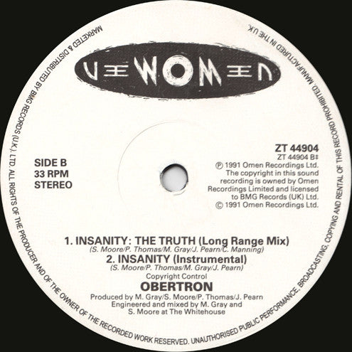 Obertron : Insanity: The Truth (12")