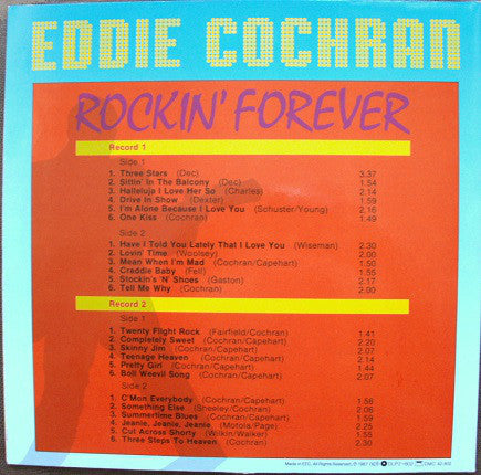 Eddie Cochran : Rockin' Forever (2xLP, Comp)