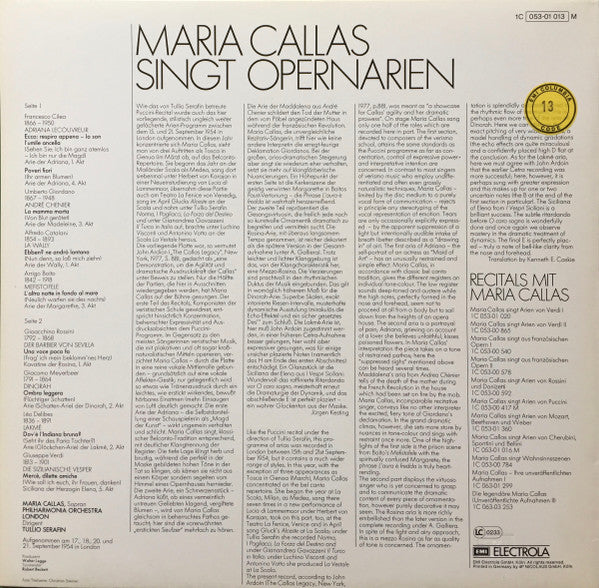 Maria Callas : Maria Callas Singt Opernarien (LP, Mono)