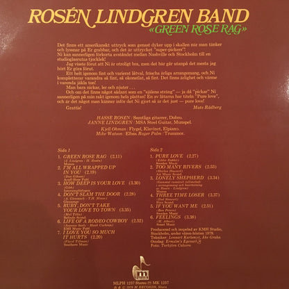 Rosén Lindgren Band : Green Rose Rag (LP, Album)