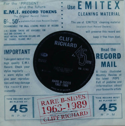 Cliff Richard : Rare B-Sides 1963-1989 (CDr, Comp, Unofficial)