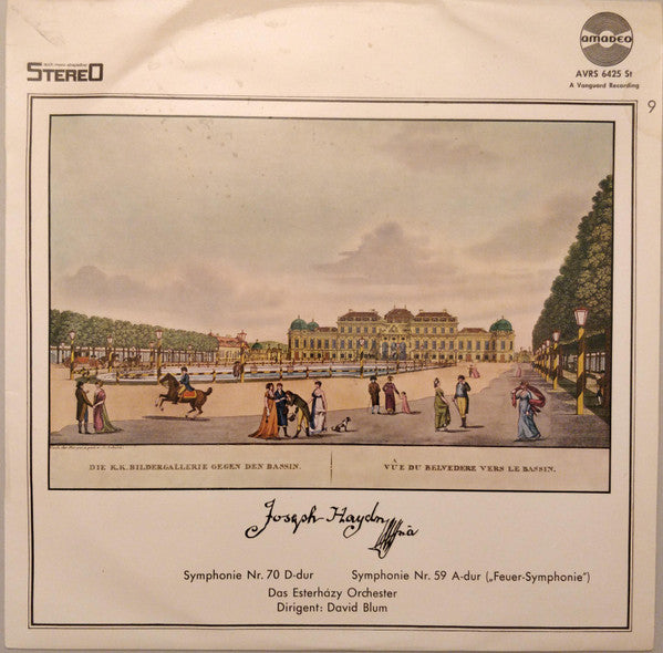 Joseph Haydn, The Esterhazy Orchestra, David Blum (2) : Symphonie Nr. 70 D-dur / Symphonie Nr. 59 A-dur ("Feuer-Symphonie") (LP)