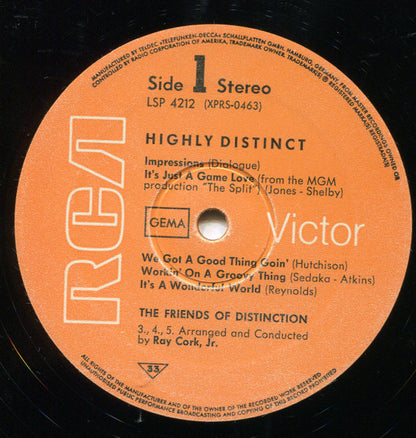 The Friends Of Distinction : Highly Distinct (LP, Album)