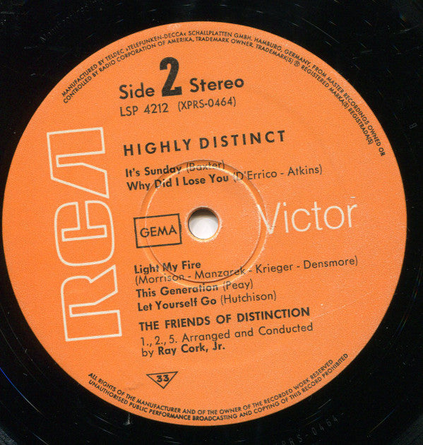 The Friends Of Distinction : Highly Distinct (LP, Album)