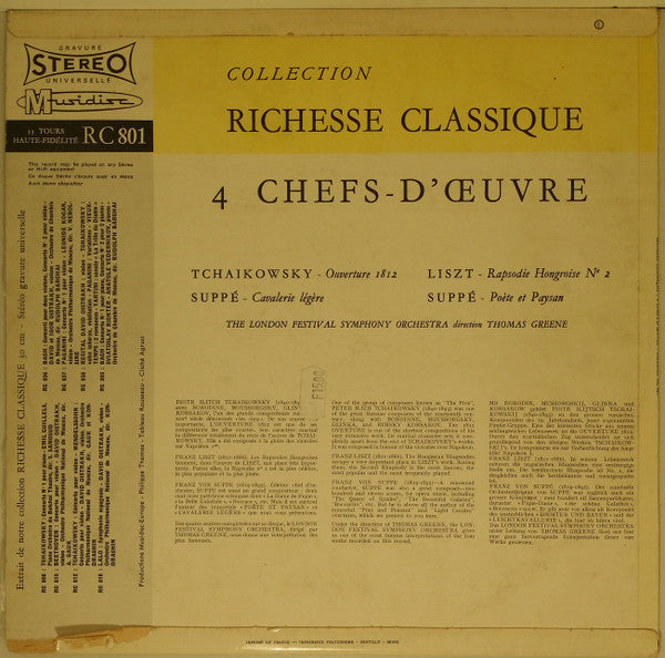 The London Festival Symphony Orchestra, Thomas Greene : 4 Chefs-d'œuvre (LP, RE)