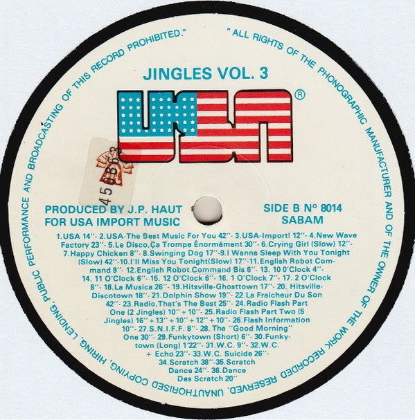 Unknown Artist : 70 Jingels From U.S.A. Vol 3 (LP)