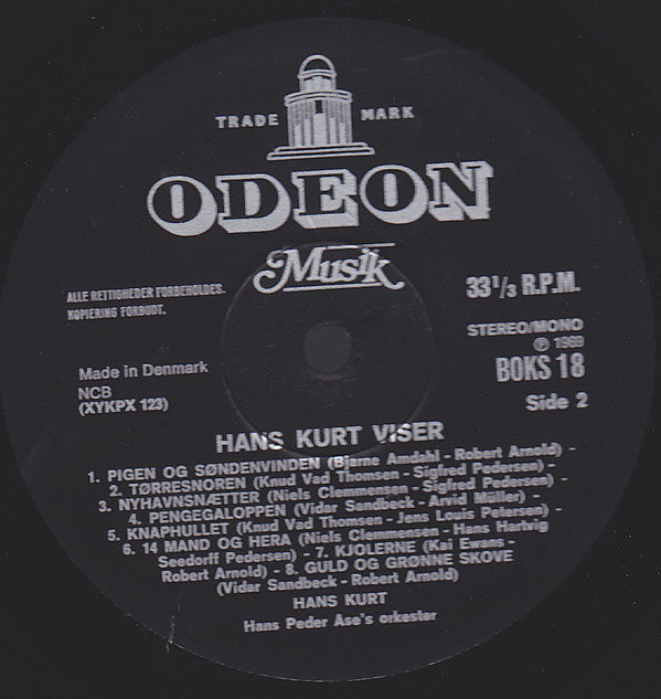 Hans Kurt : Viser (LP, RE)