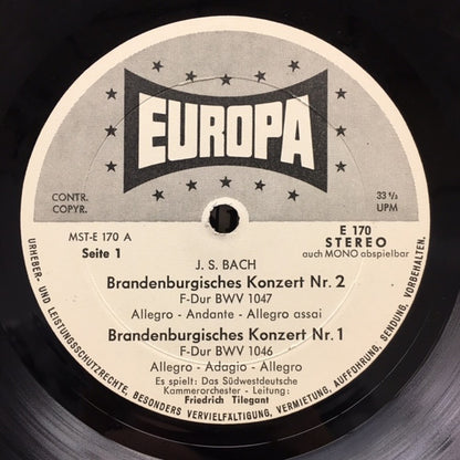 Johann Sebastian Bach, Ulrich Koch, György Terebesi, Maurice André, Friedrich Tilegant, Südwestdeutsches Kammerorchester : Brandenburgische Konzerte 1, 2, 6 (LP)