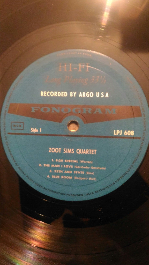 Zoot Sims Quartet : Zoot (LP, Album, Mono)