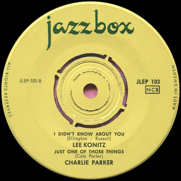 Johnny Hodges / The Paul Smith Trio / Lee Konitz / Charlie Parker : Indiana / 'S Wonderful / I Didn't Know About You / Just One Of Those Things (7", EP)