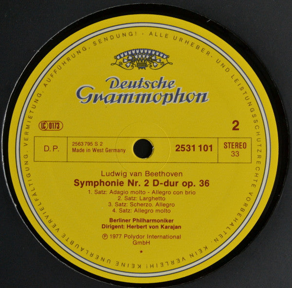 Ludwig van Beethoven - Berliner Philharmoniker, Herbert von Karajan : Symphonien Nr. 1 - Nr. 2 (LP, RE)