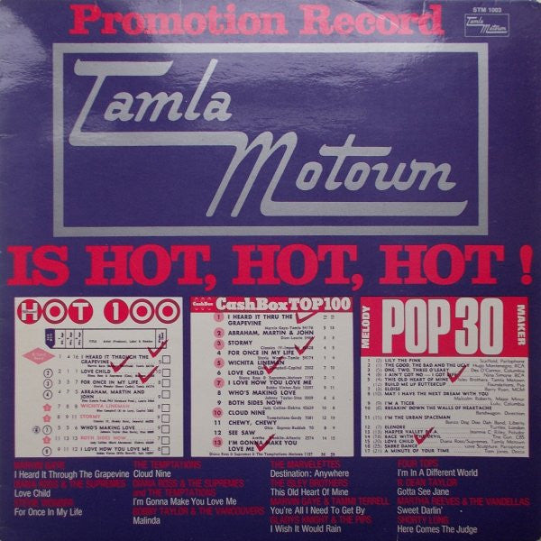 Various : Tamla Motown Is Hot, Hot, Hot! (LP, Comp, Promo)