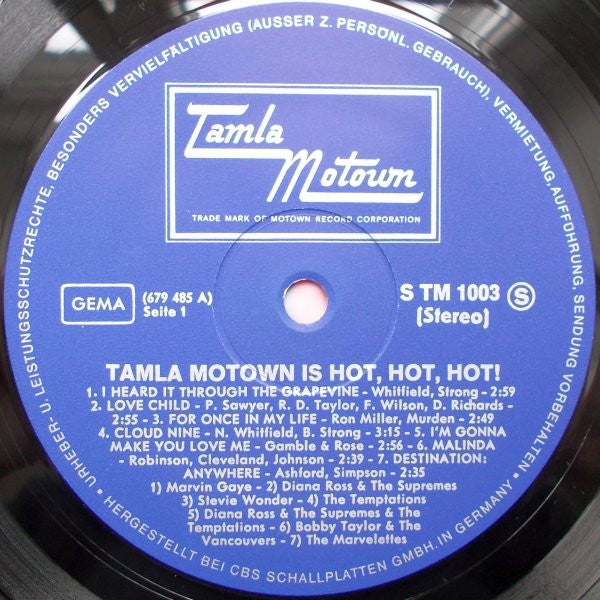 Various : Tamla Motown Is Hot, Hot, Hot! (LP, Comp, Promo)