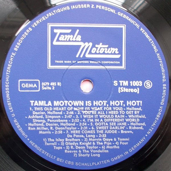 Various : Tamla Motown Is Hot, Hot, Hot! (LP, Comp, Promo)