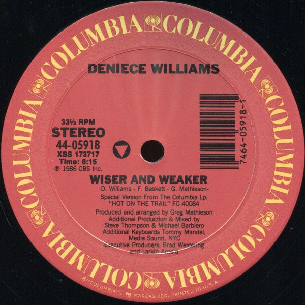 Deniece Williams : Wiser And Weaker (12")