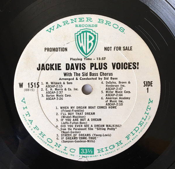 Jackie Davis : The Hammond Organ Of Jackie Davis Plus Voices! (LP, Mono, Promo)