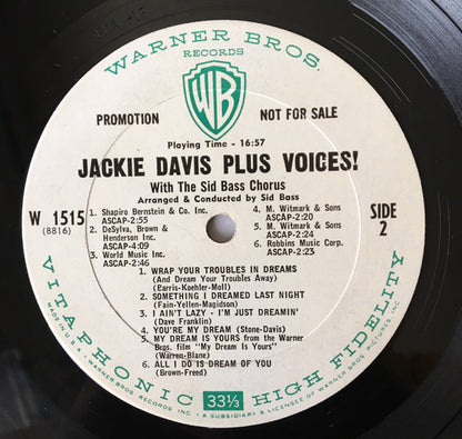 Jackie Davis : The Hammond Organ Of Jackie Davis Plus Voices! (LP, Mono, Promo)