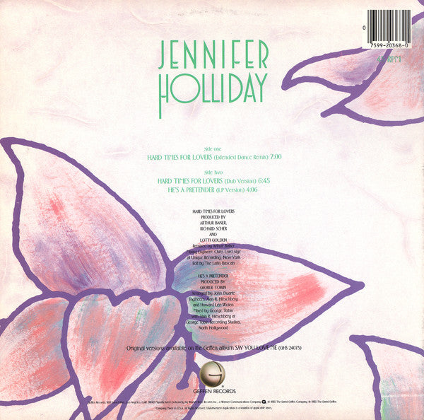 Jennifer Holliday : Hard Times For Lovers (12")