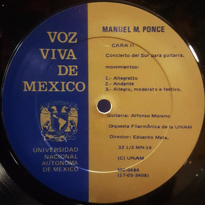 Manuel María Ponce Cuéllar : Manuel M. Ponce  (LP, Album)