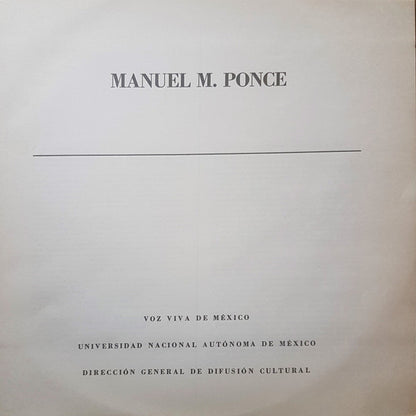 Manuel María Ponce Cuéllar : Manuel M. Ponce  (LP, Album)