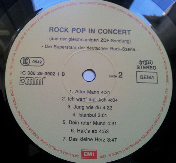 Various : Rock Pop In Concert (Die Superstars Der Deutschen Rock-Szene) (LP, Comp)