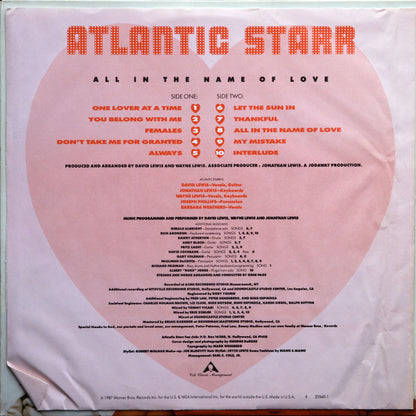 Atlantic Starr : All In The Name Of Love (LP, Album, All)