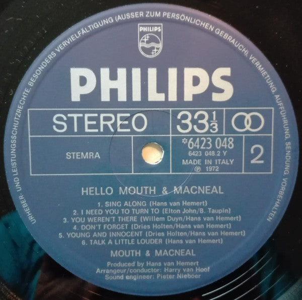 Mouth & MacNeal : Hello And Thank You (LP, Album)