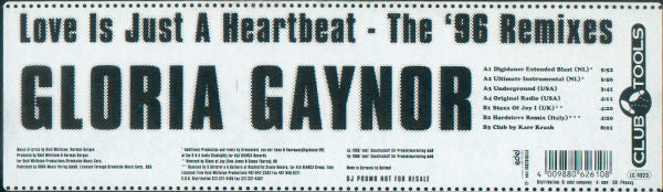 Gloria Gaynor : Love Is Just A Heartbeat - The '96 Remixes (12", Promo)