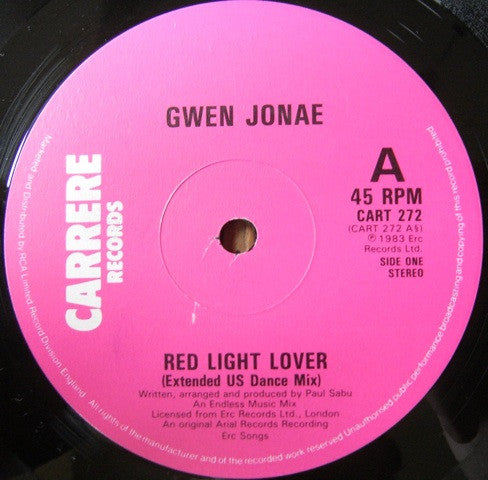 Gwen Jonae : Red Light Lover (12", Single)