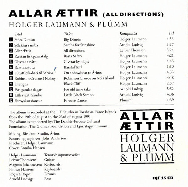 Holger Laumann & Plúmm : Allar Ættir (All Directions) (CD, Album)